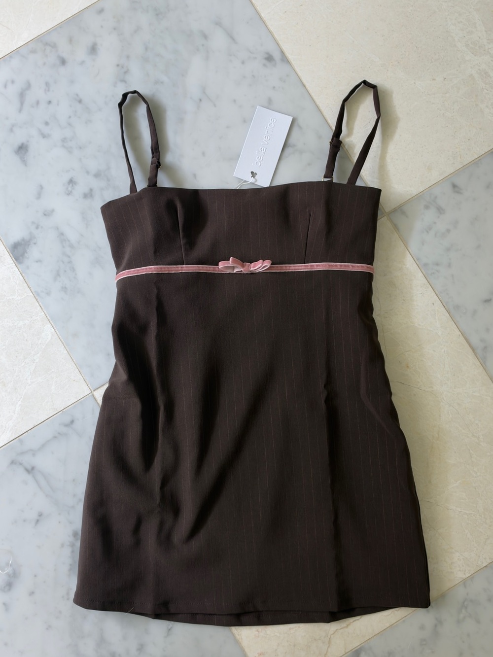 The Devon Dress in Brown Pinstripe
Bella Venice